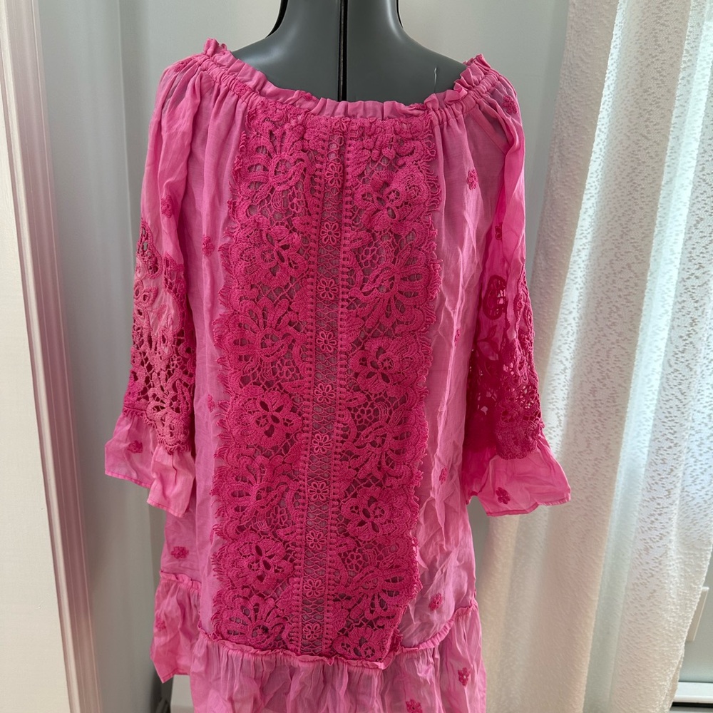 Pink beach cover up